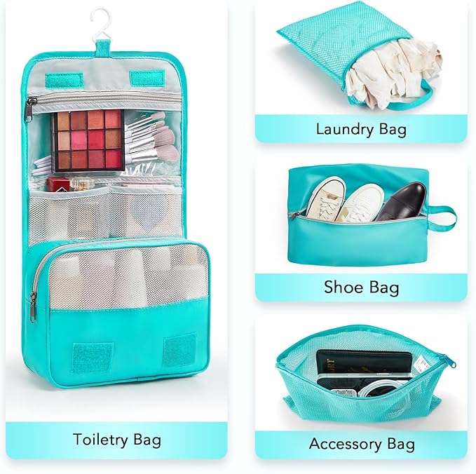 8 Set Compression Packing Cubes for Travel Essentials,Compressible Expandable Packing Cubes for Suitcase,OlarHike Luggage Organizer Bags for Travel,Handy Helper for Organizing Clothes(Blue Green)