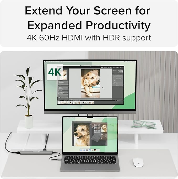 Plugable USB C Hub Multiport Adapter: 9-in-1 with 140W PD Charging, 4K 60Hz HDMI, 10Gbps Data Transfer, Gigabit Ethernet, SD, for USBC, USB4, Thunderbolt MacBook, Windows, Chromebook (USBC-9IN1E)