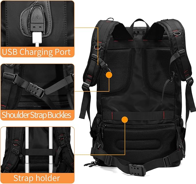 Large Capacity Backpack For Travel Hiking Sports (BLack 1056X, Extra Large)