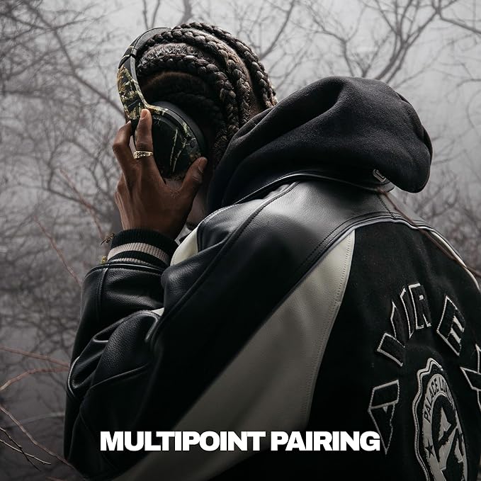 Skullcandy Crusher ANC 2 Wireless Over-Ear Bluetooth Headphones with Multi-Sensory Bass, Active Noise Cancelling, Up to 60 Hours Battery, Microphone for iPhone Android - Realtree Edge Colors Black