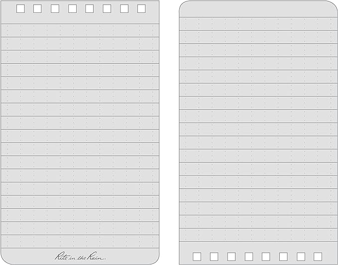 Rite in the Rain Weatherproof Top Spiral Notebook, 3" x 5", Orange Cover, Universal Pattern, 3 Pack (No. OR35-3)