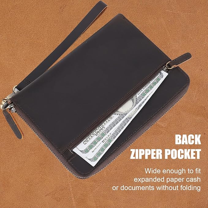 STAR VISTA Lorenzo Full Grain Leather Family Passport Wallet for 4, Large Travel Document Organizer for Exquisite Voyagers, Multi-Currency Compartments, RFID Blocking, AirTag Track, Dark Brown