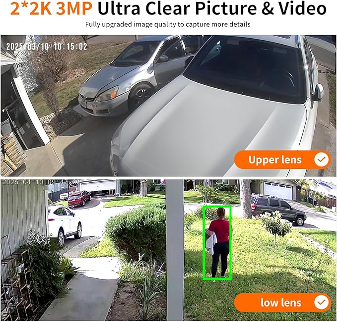 Security Cameras Outdoor WiFi,5G/2.4G Cameras for Home Security Solar Power with Dual Lens,Motion Detection,Night Vision,2-Way Audio,Weather Proof,No Subscription Fee