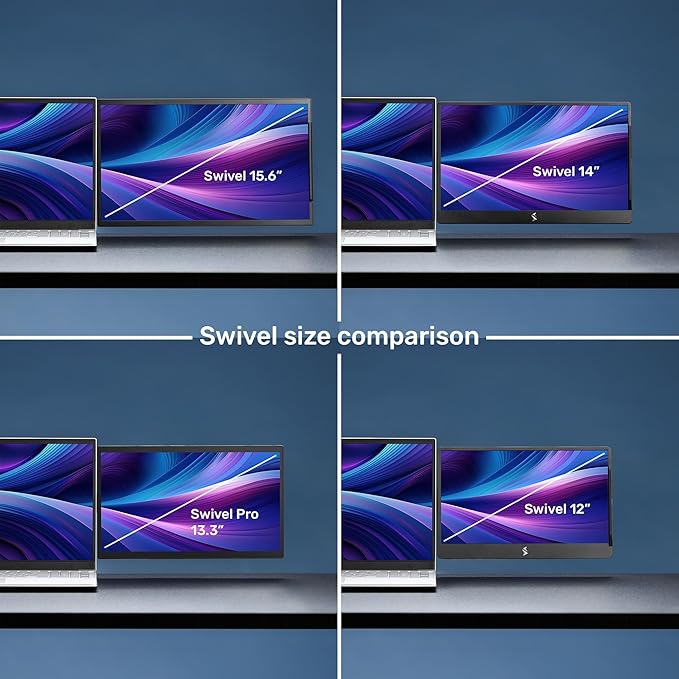 SideTrak Swivel 15.6" Portable Monitor for Laptop | Patented 360° Swivel Hinge, FHD Dual Screen w/Kickstand, Laptop Screen Extender | USB-C, Mac, PC, Chrome Compatible