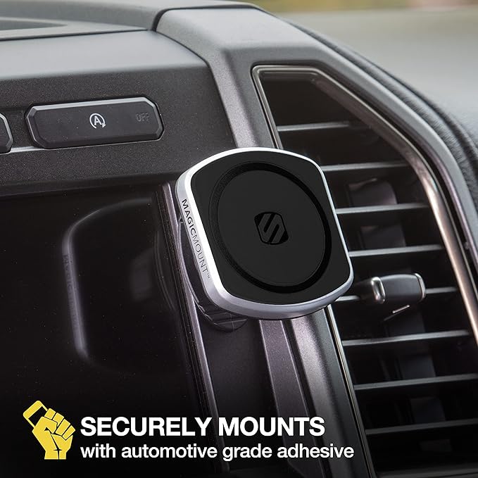 Scosche MP2ODVM-XTSP MagicMount Pro2 Dash/Vent/Window 4-in-1 Magnetic Cell Phone Holder Car Mount Kit Compatible with MagSafe, iPhones, Galaxy, Pixel & All Smartphones