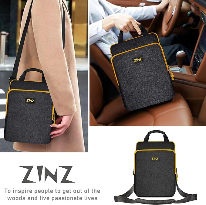 ZINZ Slim & Expandable Case 12.9 13 inch Travel Laptop Shoulder Bag for MacBook Air 13" M3/M2/M1, MacBook Pro 13" M2/M1, iPad Pro 12.9"/13"/11", iPad Air 13",B01K04