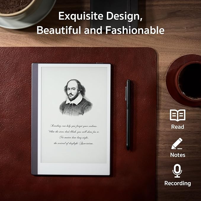 Android E-Ink ePaper Tablet, Paperwhite eBook Reader Digital Notebook for Note Taking, Drawing Paper White Graphics Notepad with Stylus and Case, Cloud Sync and Screen Casting - Model Mini 9.7" Silver