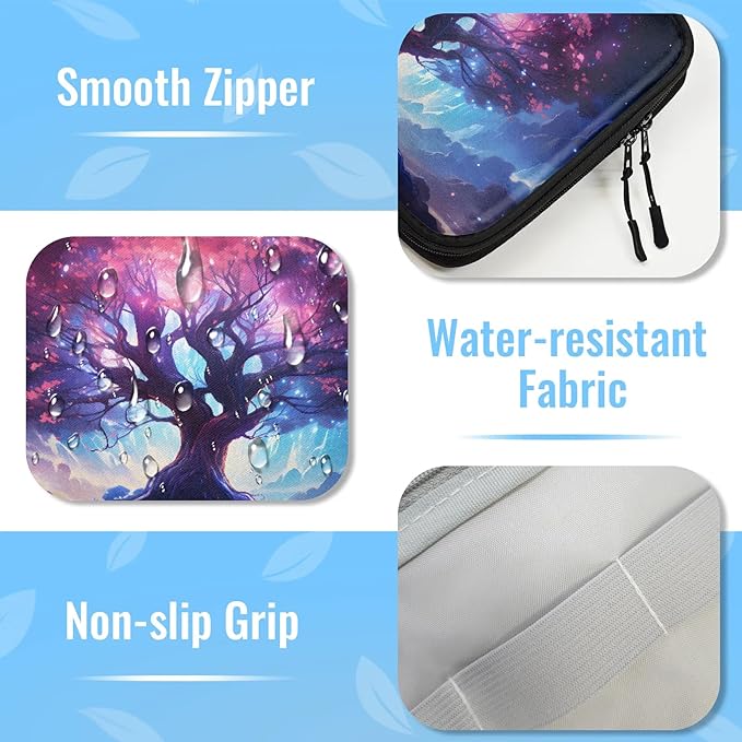 Tree of Life Electronics Travel Organizer Case, Tech Accessories Cable Storage Bag for Cords, Charger, Phone, Hard Drive