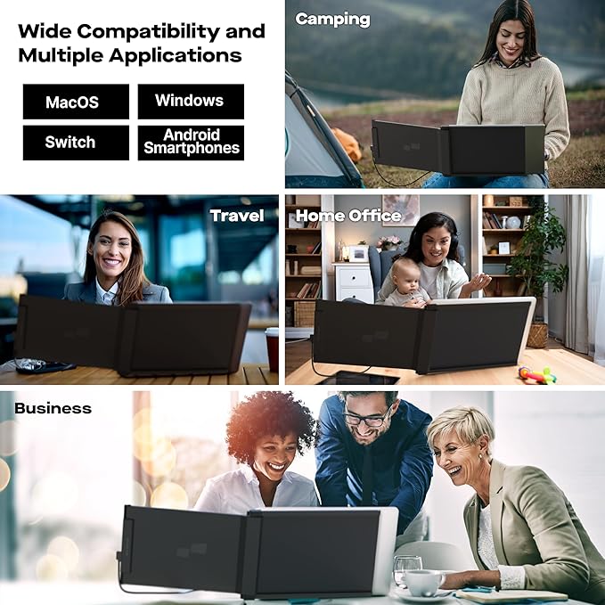 New Mobile Pixels Duex Plus DS Laptop Screen Extender, 13.3" FHD 1080P IPS Portable Monitor, Auto Rotation USB Type-C/HDMI Plug and Play Laptop Monitor, Windows/Mac/Android/Switch Compatible