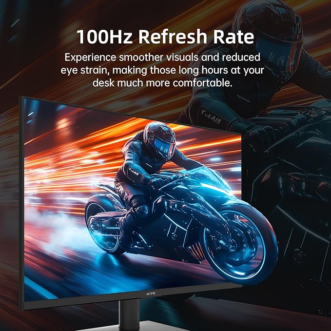KTC 24 inch Monitor - 1080P Monitor, 100Hz FreeSync Gaming Moniter with HDR10,VESA Mountable, Adjustable Tilt, ZeroFrame Design, HDMI,VGA,Earphone Ports, PC Monitors for Office