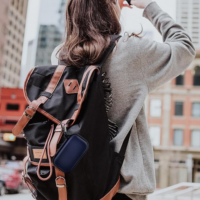 Case Compatible with SanDisk Extreme Pro/for SanDisk/for Crucial X10 X9 Pro Portable SSD 1TB 2TB 4TB 500GB External Solid State Drive, Travel Storage Bag for 2 SSD and SD Card - Dark Blue (Box Only)