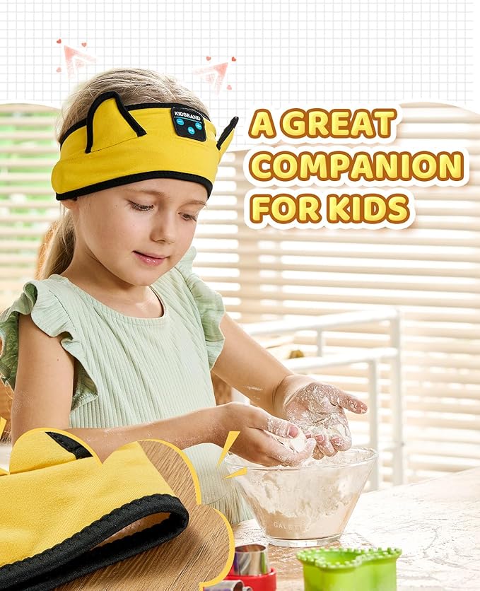 KIDSBAND Kids Headphones, Baby Headphones for Plane, Bluetooth Headphones Headband for Kids with Wired Playback 3.5 MM Jack for School Girls Boys Children,Kindle Tablet Cellphones Airplane Travel