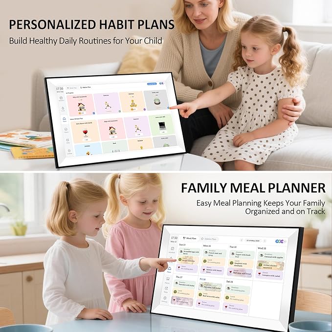 15.6 Inch Digital Calendar Chore Chart, Digital Picture frame,Smart Touchscreen Wall & Desk Electronic Calendar Family Planner for Seamless Scheduling/Organizing,Gift