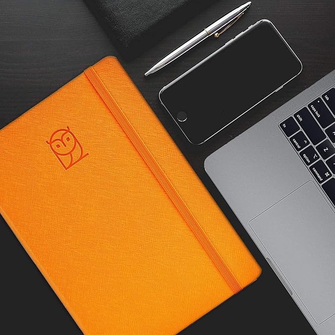 Undated Daily Planner – 1-Year B5 Productivity Organizer with Two-Page Weekly Spread, Goal Setting, Habit Tracker, Weekly & Monthly Pages – Hardcover Time Management Notebook (Orange)