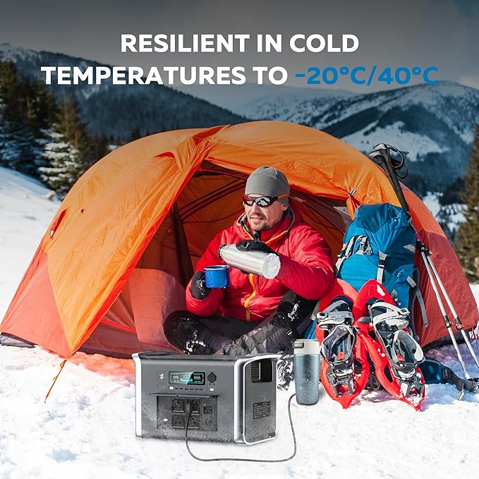 Portable Power Station 2400W - 2048Wh LiFePO4 Battery Solar Generator 2 Hr Fast Charge for Outdoor Camping RV Home Backup Power