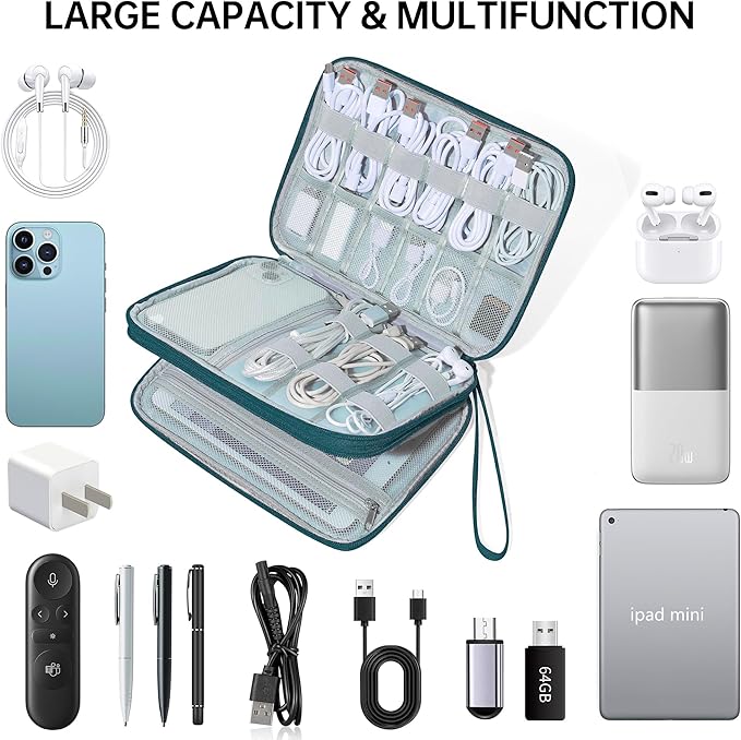 CILLA Electronics Organizer Travel, Travel Cord Organizer Case, Compact Electronics Accessories Bag for Cable, Cord, Charger, Phone