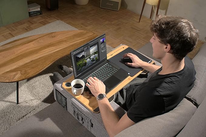 Couchmaster® CYWORX, Ergonomic Lap Desk for Notebooks or Wireless Equipment, Lapdesk for Home Office, Perfect for Couch and Bed, Including Pillows and Mousepad