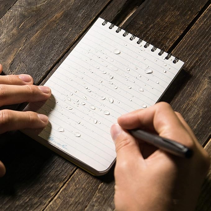 Rite in the Rain Weatherproof Top Spiral Notepad, 4" x 6", Yellow Cover, Universal Pattern, 3 Pack (No. 146-3)