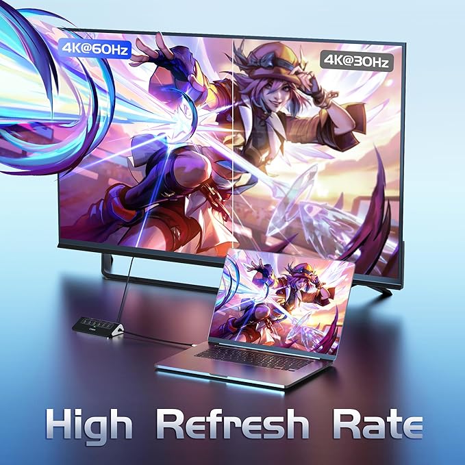 USB C Hub Ethernet, 10Gbps USB C Docking Station 10-in-1 with 4K@60Hz HDMI, Type-C & 2 USB A 3.2 Data, LAN, 2 USB A 2.0, PD 100W, SD/TF Ports, Powered USB Hub for Laptop, PC, iPhone 16/15, Mac