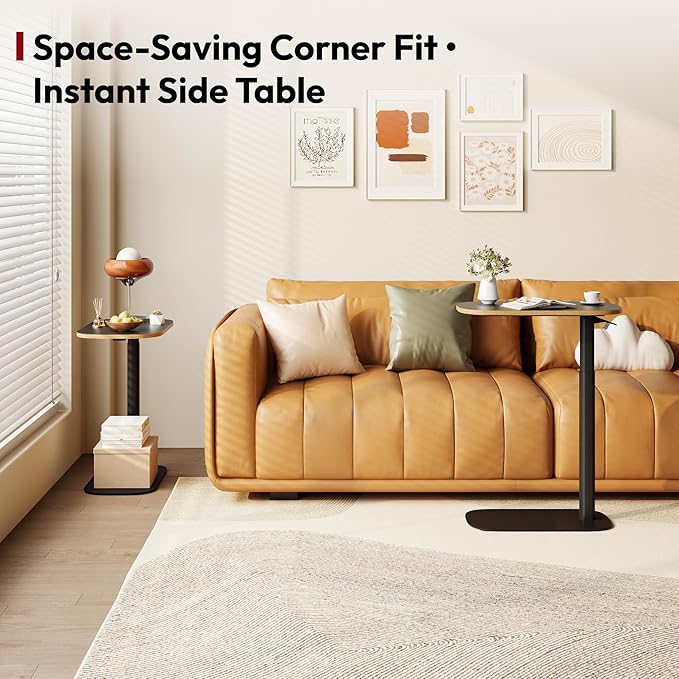 SANODESK Adjustable Overbed Bedside Table Pneumatic Adjustable Height Laptop Computer Standing Desk Cart with Tray, Hospital and Home Use(23.6" W x 13.8" D,Black)