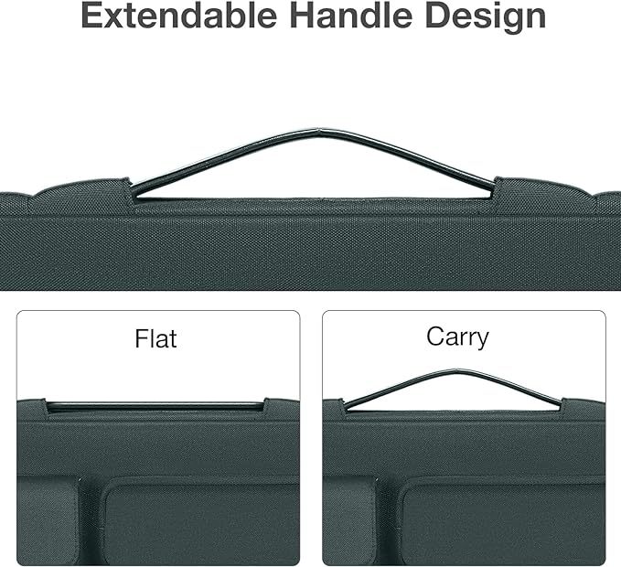 MOSISO 360 Protective Laptop Case 13.3 inch, 13-13.3 inch Laptop Sleeve Compatible with MacBook Air/Pro 13 / Pro 14, HP Dell ASUS Lenovo,Side Open Bag with 2 Raised&1 Flapover Pockets, Emerald Green