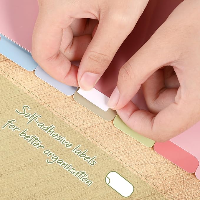 Honoson 12 Sets 8 Tab Dividers for 3 Ring Binders Plastic File 8.5 x 11 Inch Paper Multicolor Page Binder Index Dividers for School Office