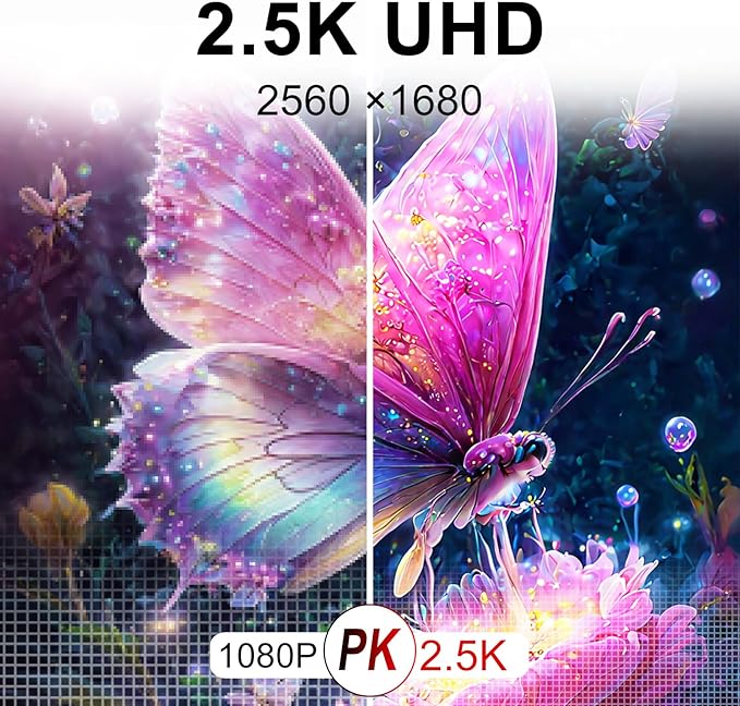 2.5K Portable Monitor 15.6inch UHD 2560 * 1680 for Laptop, 100% sRGB 500nits HDR IPS External Display w/Smart Cover & VESA Mount, USB-C HDMI Travel Second Screen for PC Mac Phone Xbox PS5