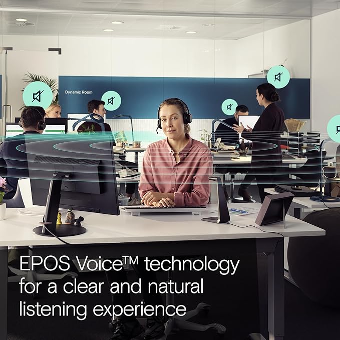 EPOS Impact 1061T - Enhanced Open Office Headset with Hybrid ANC, AI™ Microphone, and Multipoint Connectivity