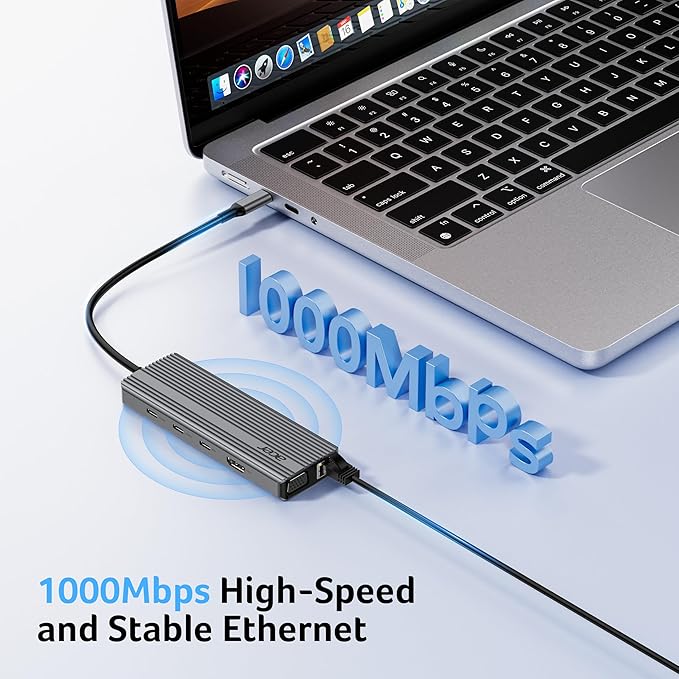 Acer 11 in 1 USB C HUB Multiport Adapter with 4K@60Hz HDMI, 1080P VGA, 2x10Gbps USB C, 2x5Gbps USB A, 100W PD Port, 1000Mbps Ethernet, SD/TF, Dual Monitor Docking Station for PC, Laptop, Desktop