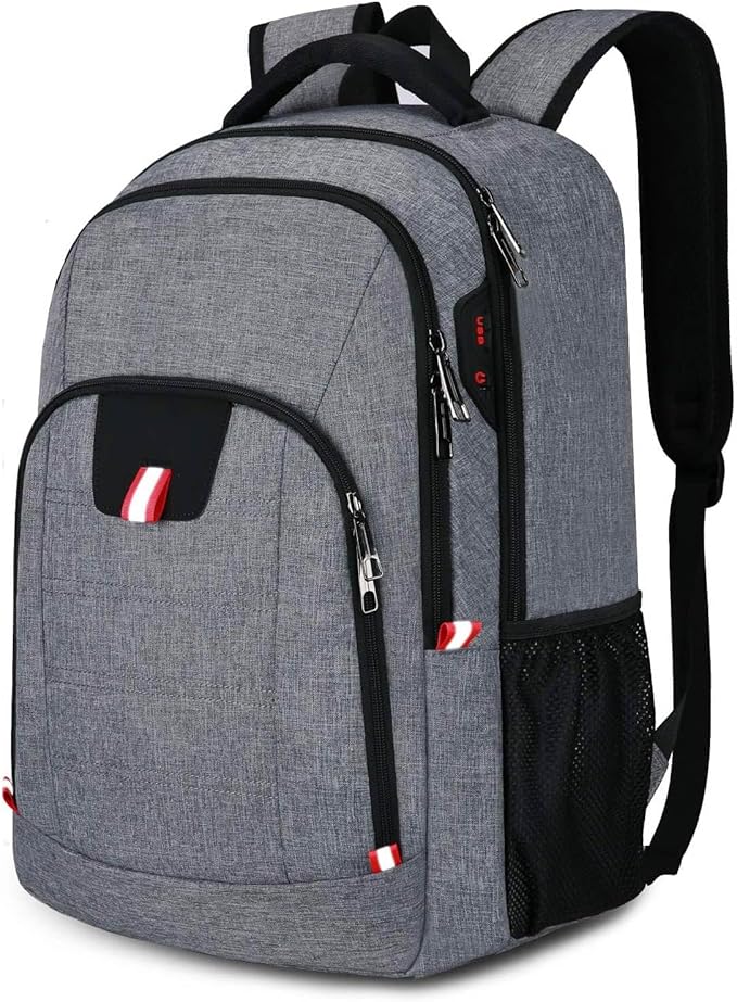 Travel Laptop Backpack, Anti Theft Backpack for Men and Women with USB Slit Business Computer Backpack Bag (Grey, 15.6 Inch)