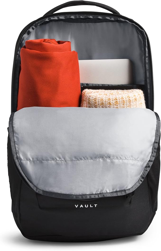 THE NORTH FACE Vault Everyday Laptop Backpack | Commuter Travel Bag with Water-Repellent Finish, Spacious Main Compartment, TNF Black, OS