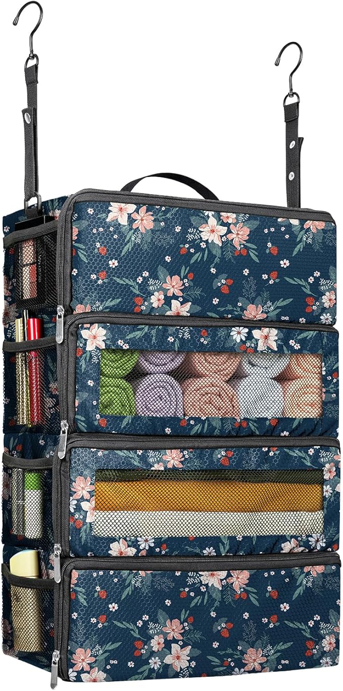 Suitcase Organizer, Travel Luggage Organizer Hanging Shelves Packing Cube Closet/Collapsible Portable Travel Organizer for Carry-on