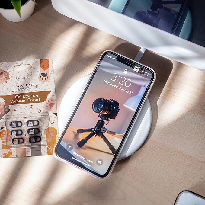 MESMOS Webcam Cover Slide, Cat Lovers Gifts for Women, Cat Lover Themed Thing, Mom Gifts for Women, Laptop Camera Cover Slide Cute (Small)