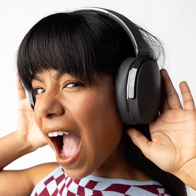 Skullcandy Hesh Evo Wireless Over-Ear Bluetooth Headphones with Extra USB-C Charging Cable, Noise Isolating, 36 Hours Battery, Foldable Lightweight Design, Microphone for iPhone Android - True Black