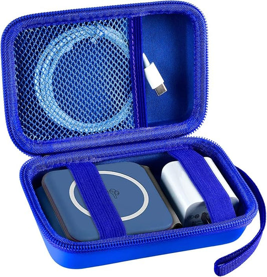Travel Case for UCOMX for Nano/for Iseyyox/for LISEN/for RTOPS 3 in 1 Wireless Charger, Foldable Magnetic Charging Station Storage Holder Bag for Fast Charge Pad Cable and Adapter, Blue-Box Only