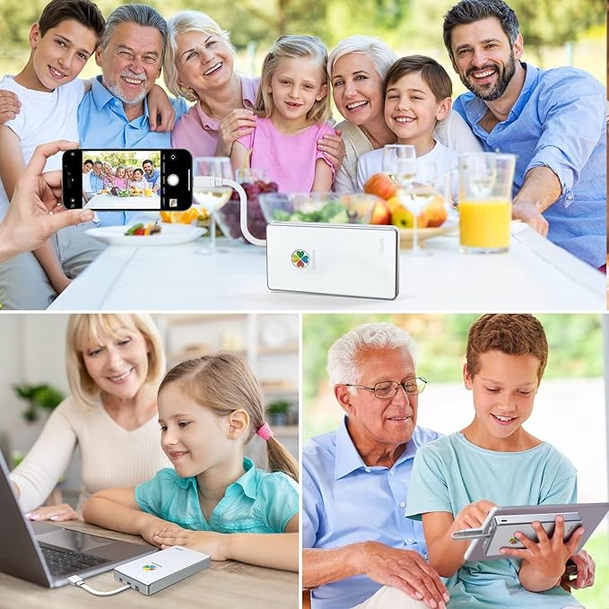 iDiskk MFi Certified 2TB External Hard Drive for iPhone 16,17,iPad,MacBook,PC,Photo Storage Phone Drive for Android Mobile to Backup Photos | Video | Files (auto Backup) for iPhone 17/16/ 15/14/13/12