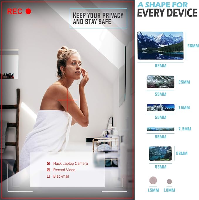 Webcam Covers - Laptop Webcam Cover - Tablet Webcam Covers - Smart TV & for Every Size Webcam on Any Device - Reusable/Multi-use – Protect Your Privacy with Gecko - Mountain