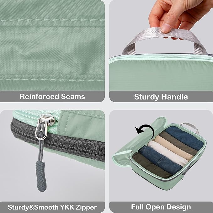 Cipway Compression Packing Cubes, Ultralight Luggage Organizer Bags with Laundry Bags and Clear Toiletries Bag, Travel Essentials for Carry on Suitcase (6 Piece,Sage Green)