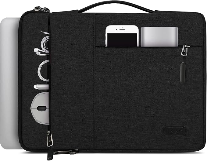 Laptop Sleeve Case 13.3-14 Inch Waterproof Durable Business Computer Carrying Bag Compatible with MacBook Air/Pro HP/ThinkPad Notebook Protective Tablet Handle Laptop Bag Black
