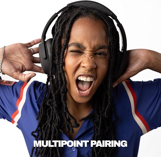 Skullcandy Crusher ANC 2 Wireless Over-Ear Bluetooth Headphones with Extra USB-C Charging Cable, Multi-Sensory Bass, Active Noise Cancelling, 60 Hours Battery, Microphone iPhone Android - True Black