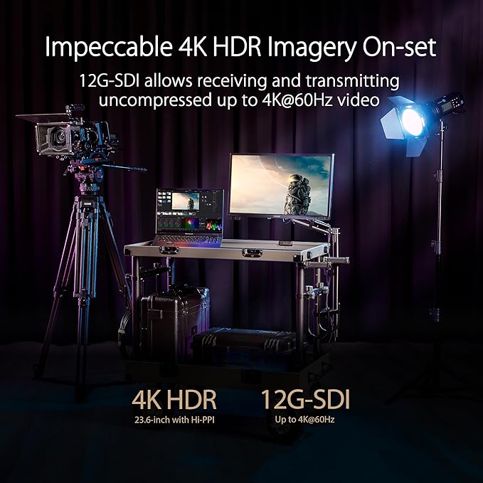 ASUS ProArt Display 24” 4K 12G-SDI HLG Professional Monitor (PA24US) - IPS, UHD (3840 x 2160), 99% Adobe RGB, 95% DCI-P3, ΔE < 1, USB-C, Built-in Motorized Colorimeter, Calman Ready, 3 Year Warranty