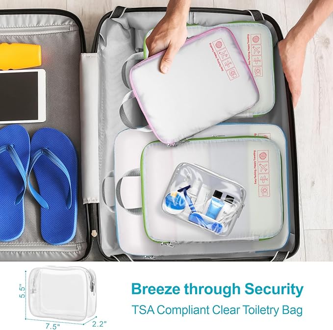 Cambond Compression Packing Cubes for Travel Women - Travel Bags Luggage Organizers Travel Essentials Compression Cubes for Travel Carry on Suitcases Organizer