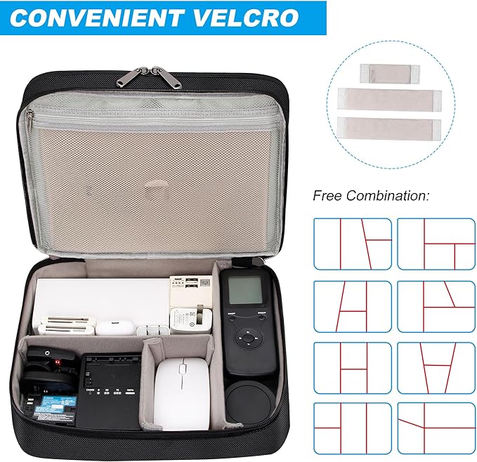 Electronic Organizer Travel Case, Travel Cord Organizer Case Portable Waterproof Cable Organizer Bag for Charger, Cord, USB, Power Bank, Earphone