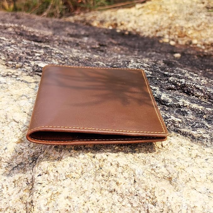 STAR VISTA Phoenix Leather Passport Holder, Full Grain Leather Travel Wallet- Slim, Bifold, RFID Blocking, ID Window, Coin Pocket, Card Slots, SIM Slots