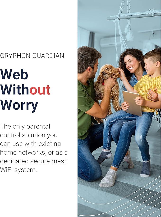 Gryphon Guardian Mesh WiFi Router and Parental Control System with Content Filters and Advanced Cyber Security