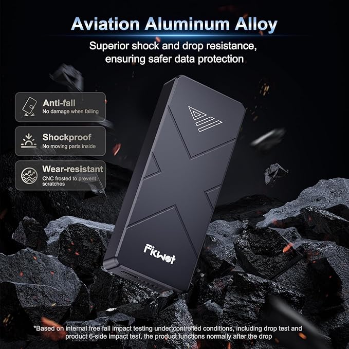 500GB External SSD, USB4 40Gbps Portable SSD 2TB with Cooling Fan, Up to 3700MB/s, External Solid State Drives Compatible with Mac mini, iPhone 15/16 Series, Tablets, MacBook, iPad, iMac, etc(FP110)