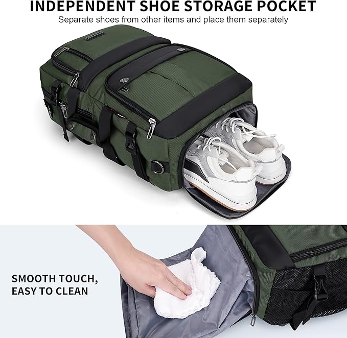 WITZMAN Carry on Travel Backpack for Men Women Laptop Backpack with USB Charging Port Airline Approved(B683 Army Green)