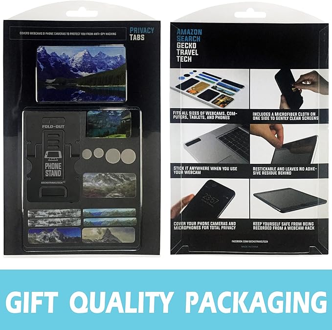 Webcam Covers - Laptop Webcam Cover - Tablet Webcam Covers - Smart TV & for Every Size Webcam on Any Device - Reusable/Multi-use – Protect Your Privacy with Gecko - Mountain