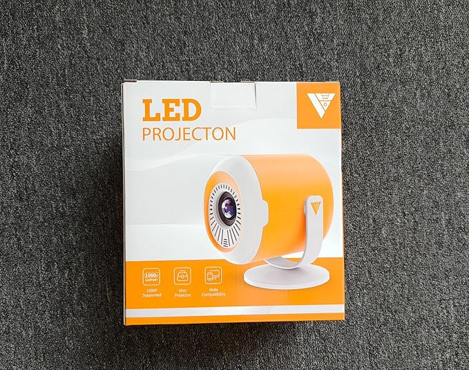 Portable Mini Projector with WiFi and Bluetooth Rotatable Movie Projector with Electronic Focus LED Pico Projectors for Home Theater Compatible with Smartphone, TV Stick, Laptop, HDMI, USB