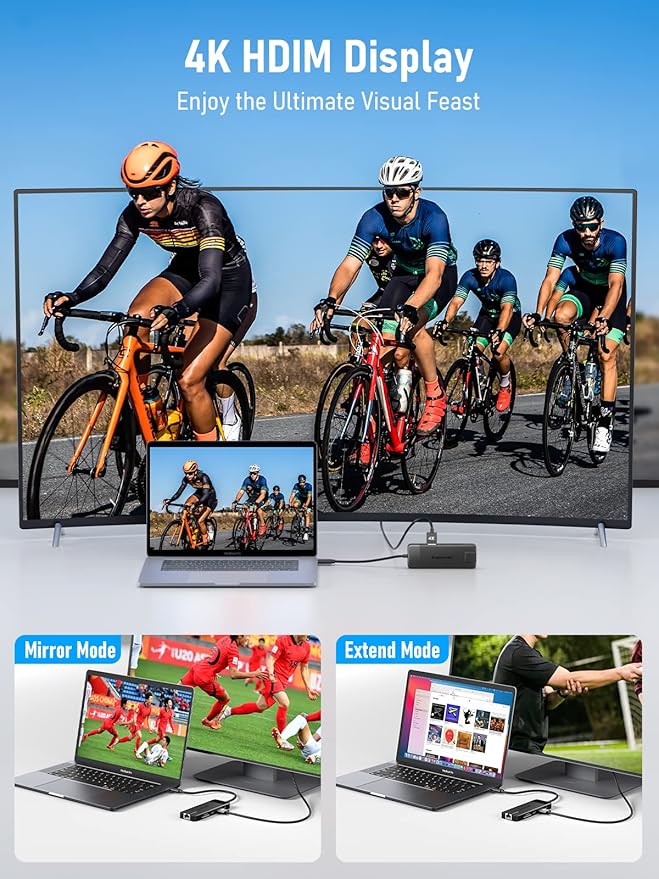 Lemorele USB C Hub Multiport Adapter 10-in-1 USB C Dongle for MacBook Pro Air, Gigabit Ethernet with 4K HDMI, 100W PD, USB 3.0 5Gbps Port, SD/TF Card Reader Adapter, Compatible for Windows/Mac/iPad…